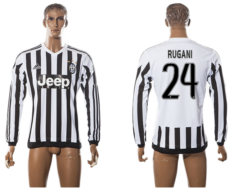 2015-16 Juventus 24 RUGANI Home Long Sleeve Thailand Jersey
