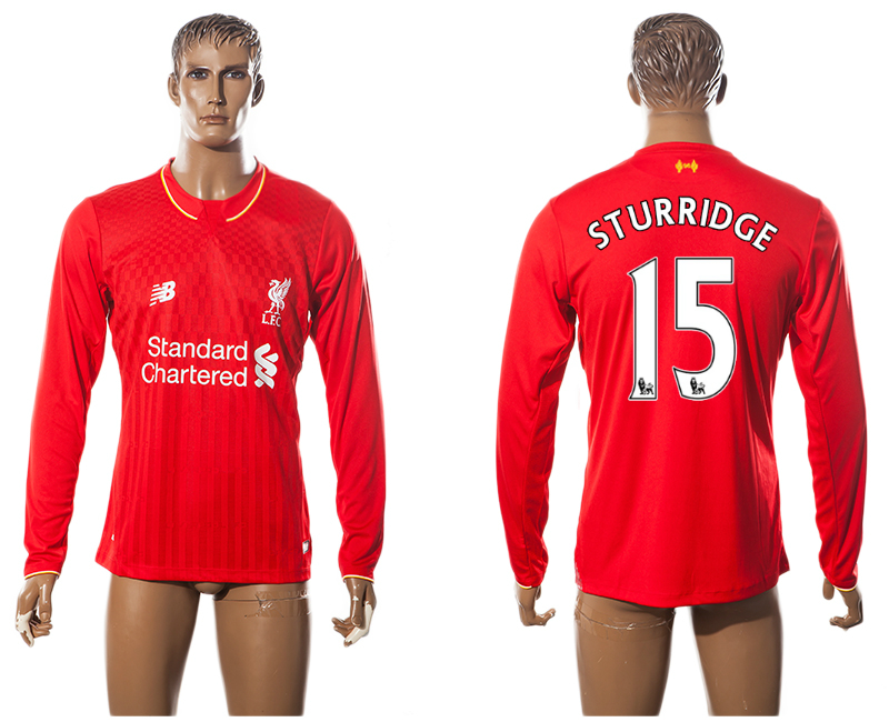 2015-16 Liverpool 15 STURRIDGE Home Long Sleeve Thailand Jersey