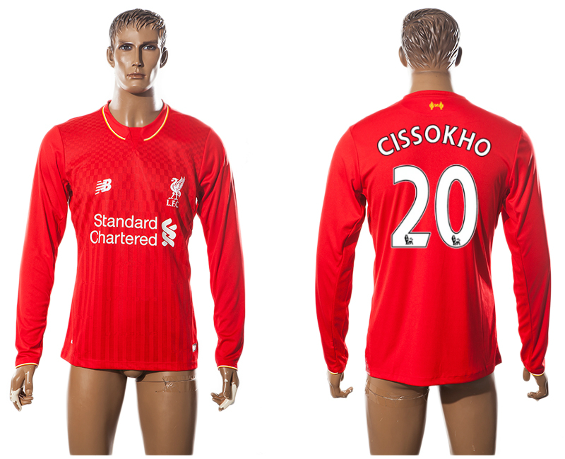 2015-16 Liverpool 20 CISSOKHO Home Long Sleeve Thailand Jersey