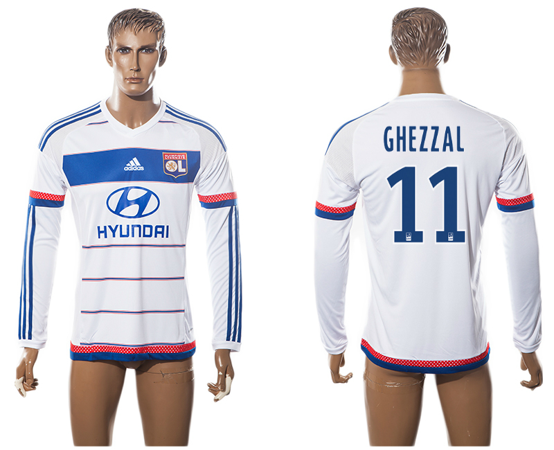 2015-16 Lyon 11 GHEZZAL Home Long Sleeve Thailand Jersey