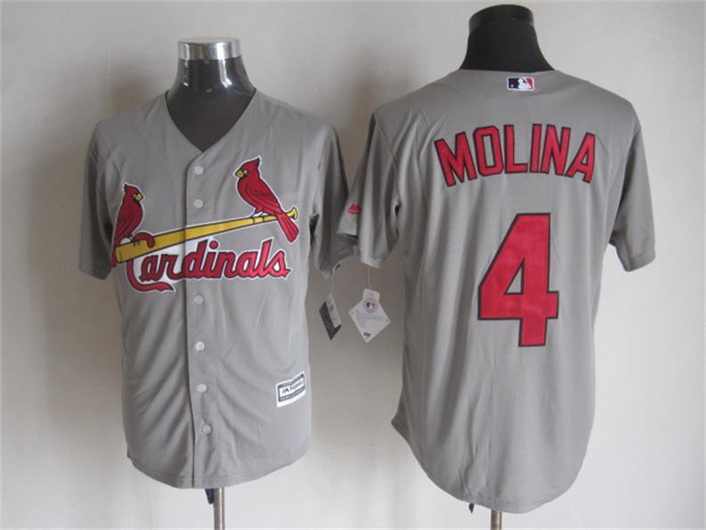 Cardinals 4 Yadier Molina Grey New Cool Base Jersey