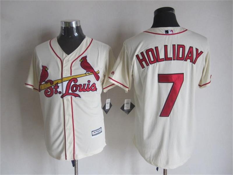 Cardinals 7 Matt Holliday Cream New Cool Base Jersey - Click Image to Close