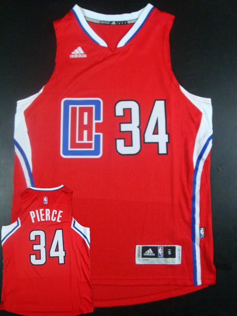 Clippers 34 Paul Pierce Red 2015 New Rev 30 Jersey(hot printed)