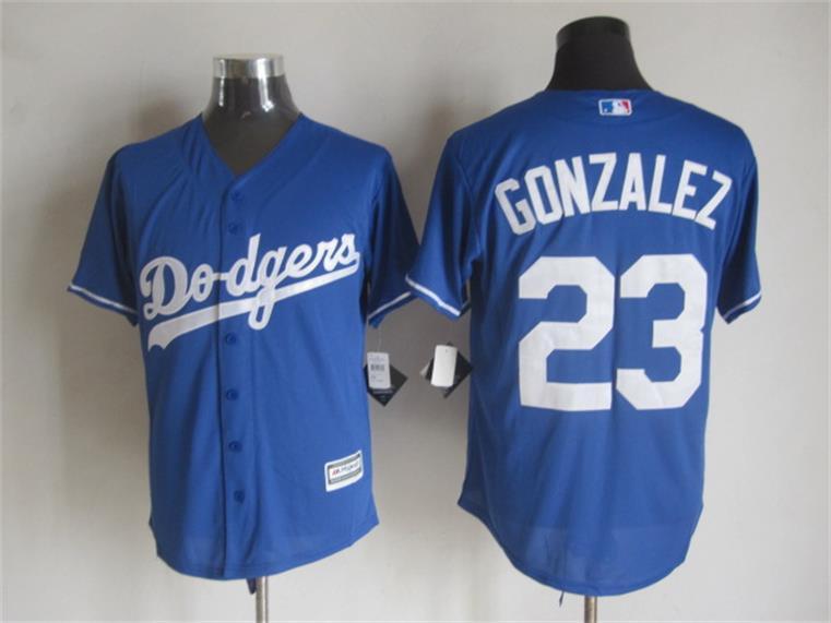 Dodgers 23 Adrian Gonzalez Blue New Cool Base Jersey