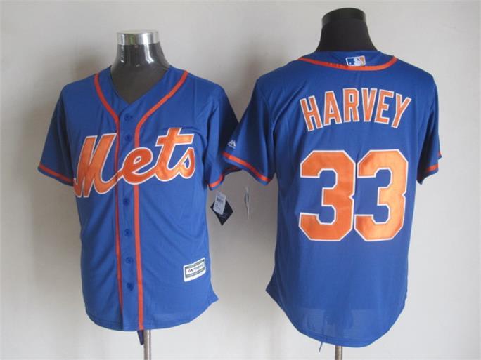 Mets 33 Matt Harvey Blue New Cool Base Jersey