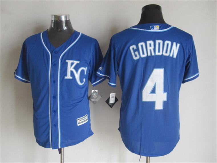 Royals 4 Alex Gordon Blue New Cool Base Jersey