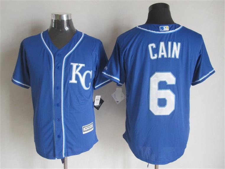 Royals 6 Lorenzo Cain Blue New Cool Base Jersey