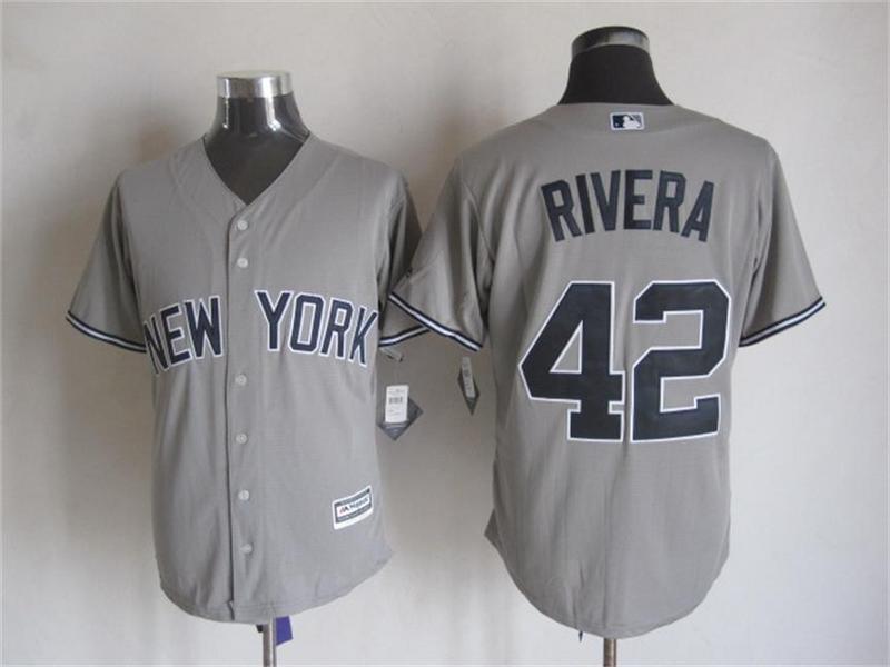 Yankees 42 Mariano Rivera Grey New Cool Base Jersey