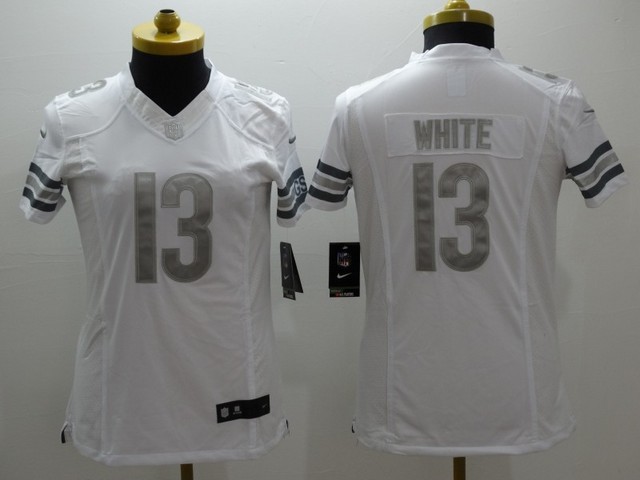 Nike Bears 13 Kevin White White Platinum Limited Women Jersey