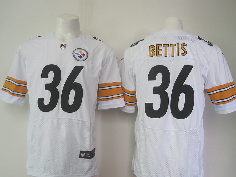 Nike Steelers 36 Jerome Bettis White Elite Jersey