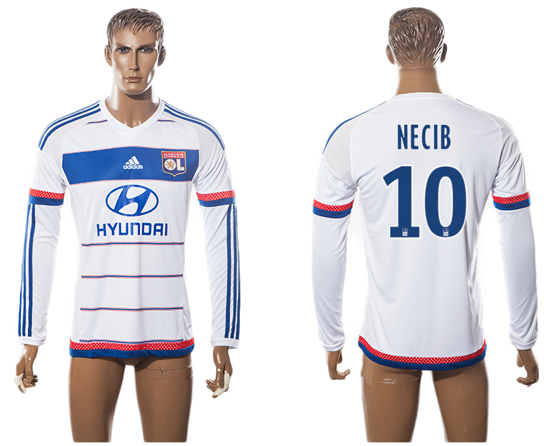 2015-16 Lyon 10 NECIB Home Long Sleeve Thailand Jersey