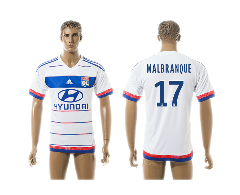 2015-16 Lyon 17 MALBRANQUE Home Thailand Jersey