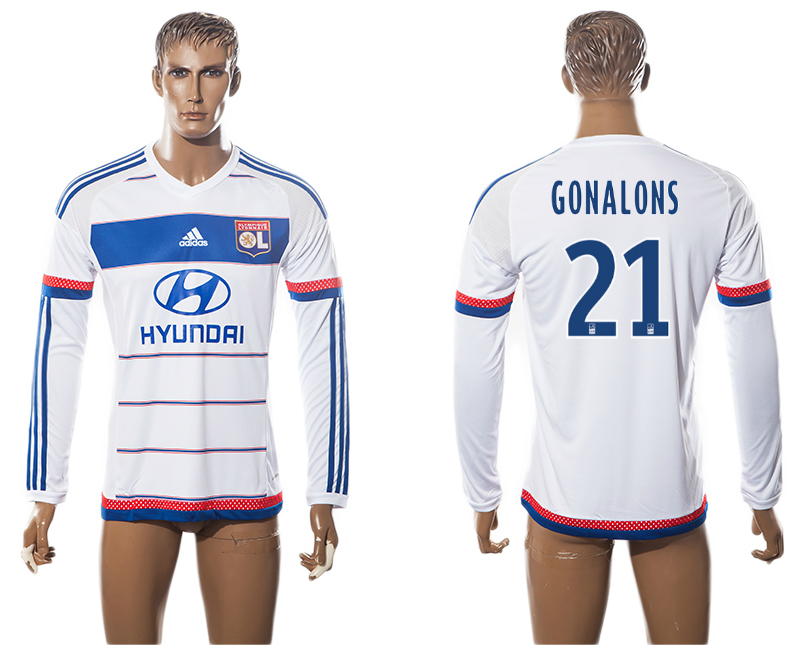 2015-16 Lyon 21 GONALONS Home Long Sleeve Thailand Jersey