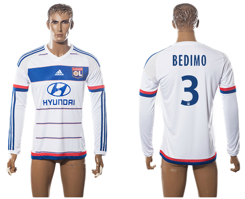 2015-16 Lyon 3 BEDIMO Home Long Sleeve Thailand Jersey