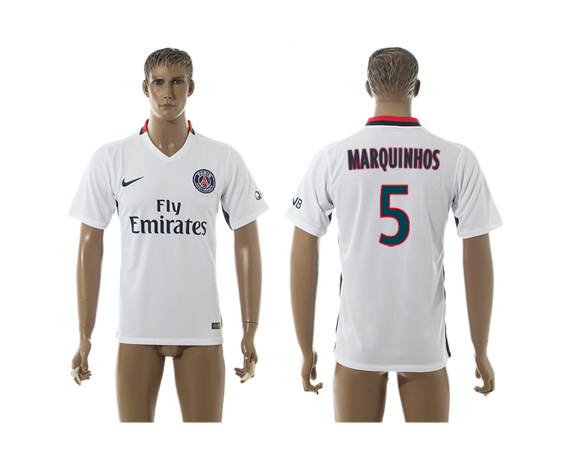 2015-16 Paris Saint-Germain 5 MARQUINHOS Away Thailand Jersey