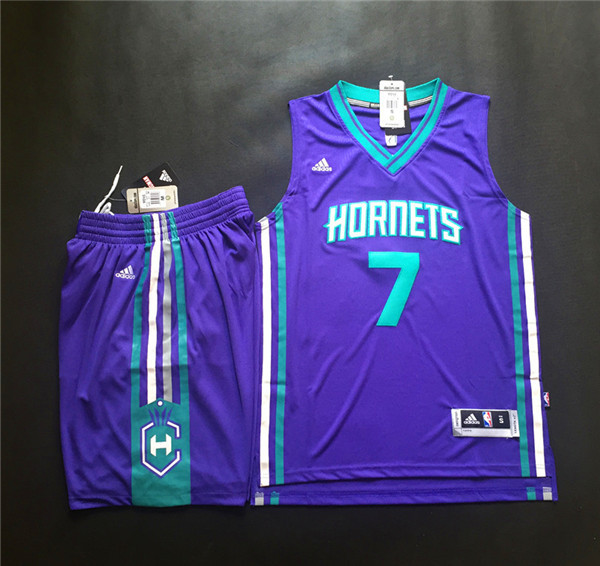 Hornets 7 Jeremy Lin Purple New Rev 30 Jersey(With Shorts)