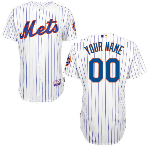 Mets White Customized Men Cool Base Jersey - Click Image to Close