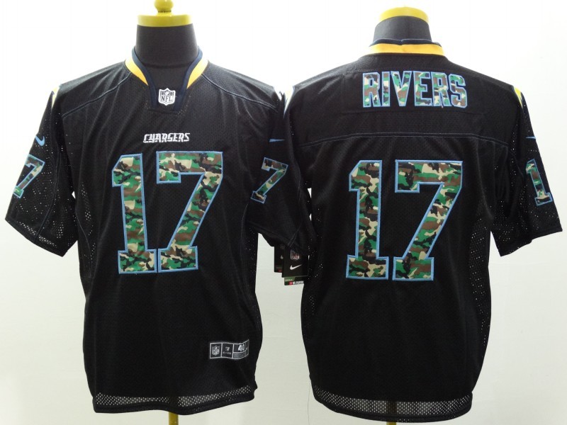 Nike Chargers 17 Philip Rivers Black Camo Fashion Elite Jersey - Click Image to Close