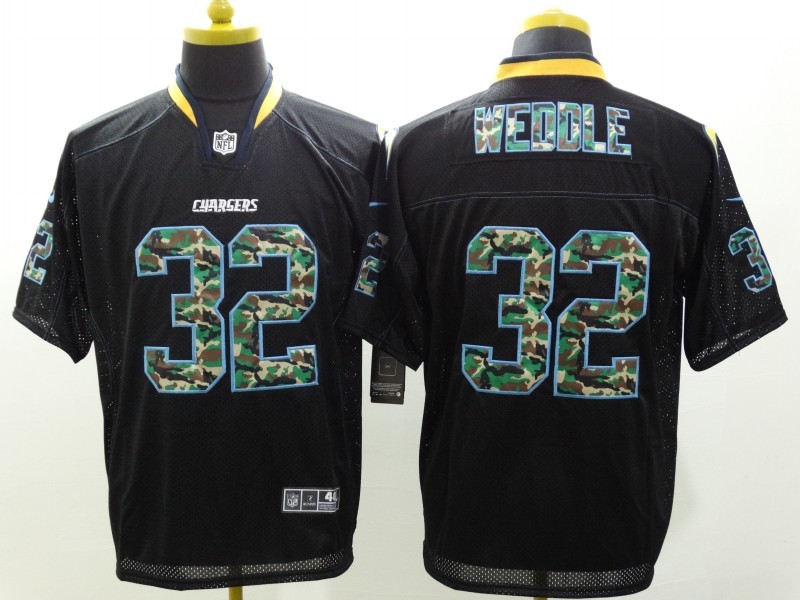 Nike Chargers 32 Eric Weddle Black Camo Fashion Elite Jersey - Click Image to Close