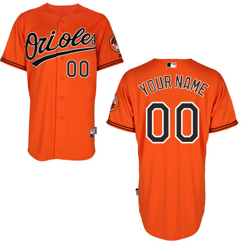 Orioles Orange Customized Men Cool Base Jersey