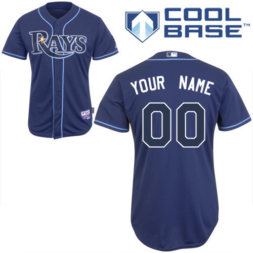 Rays Blue Customized Men Cool Base Jersey - Click Image to Close