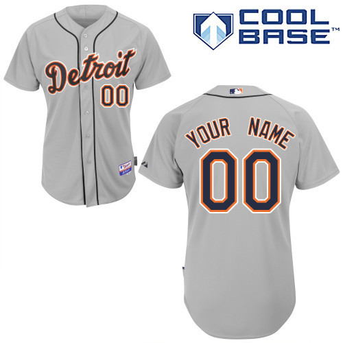 Tigers Grey Customized Men Cool Base Jersey - Click Image to Close