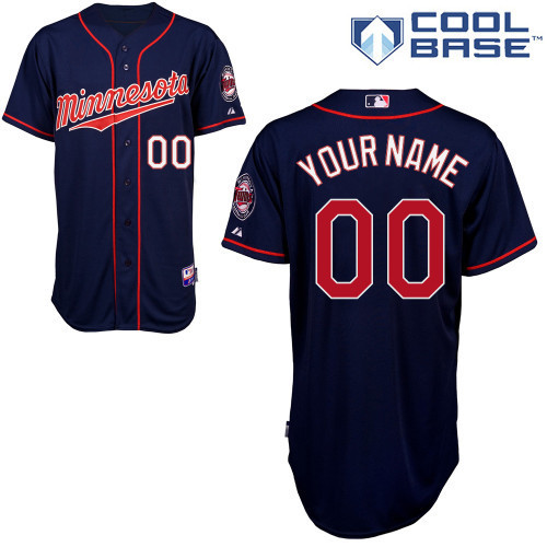 Twins Blue Customized Men Cool Base Jersey - Click Image to Close
