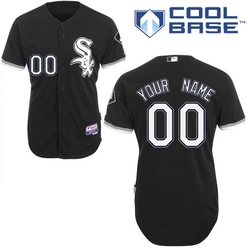 White Sox Black Customized Men Cool Base Jersey - Click Image to Close
