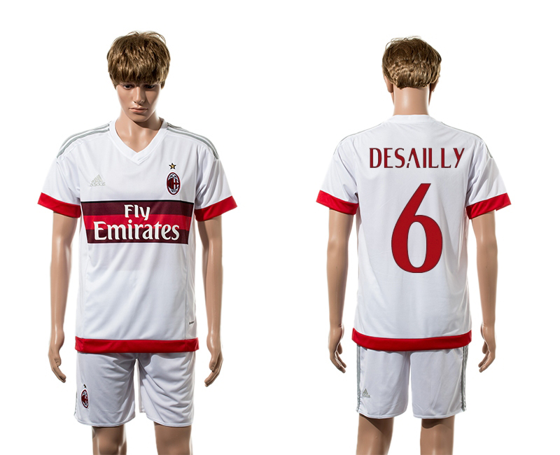 2015-16 AC Milan 6 DESAILLY Away Jersey