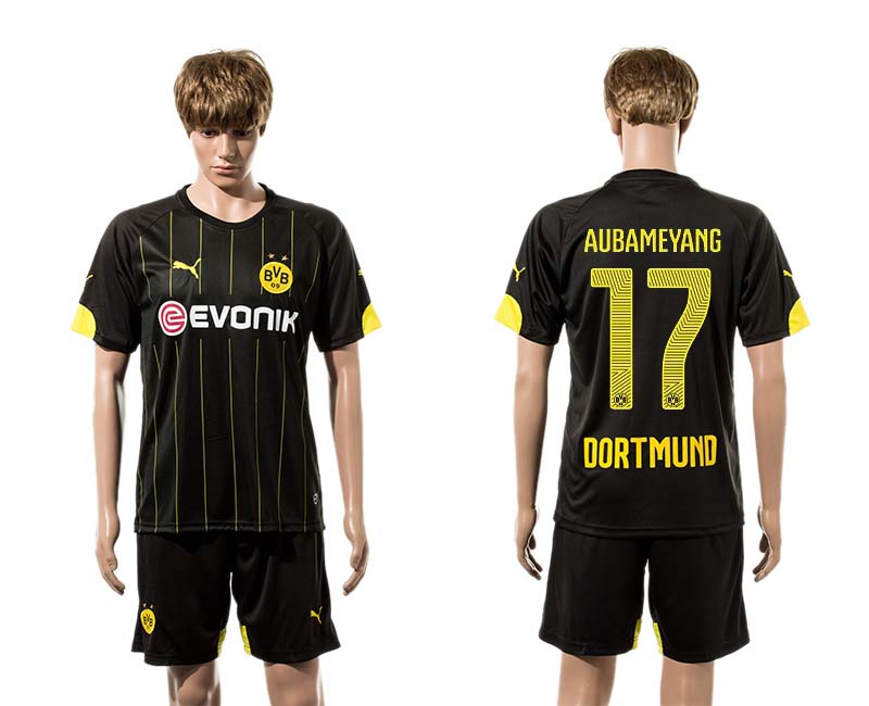 2015-16 Dortmund 17 AUBAMYANG Away Jersey