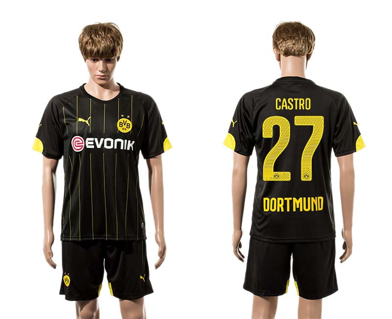 2015-16 Dortmund 27 CASTRO Away Jersey