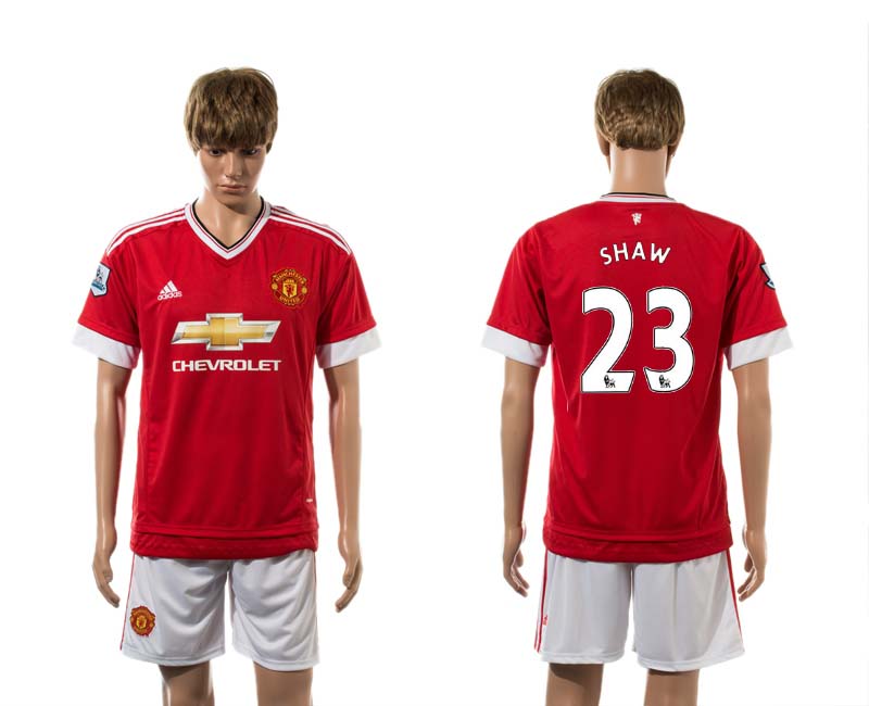 2015-16 Manchester United 23 SHAW Home Jersey