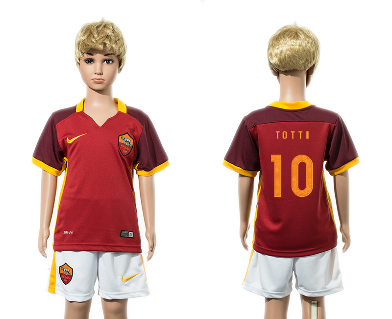 2015-16 Rome 10 TOTTI Home Youth Jersey