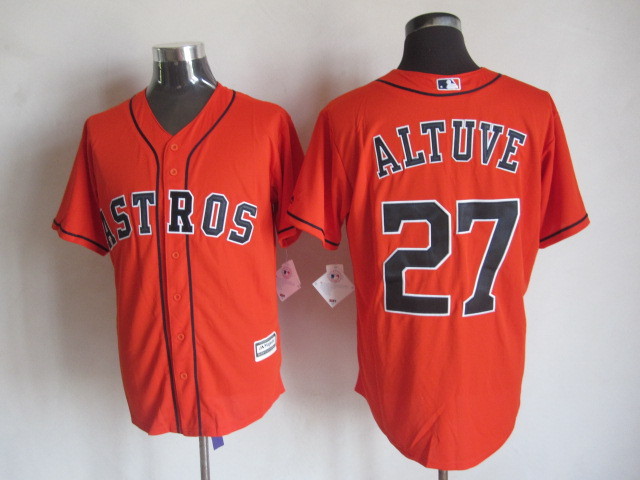 Astros 27 Altuve Orange New Cool Base Jersey