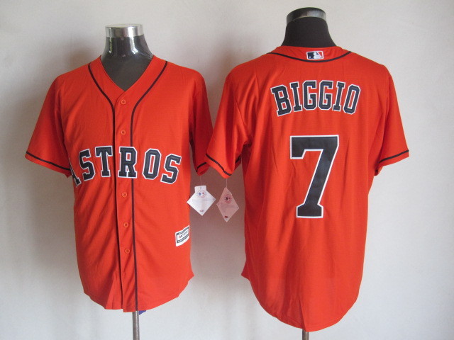 Astros 7 Craig Biggio Orange New Cool Base Jersey