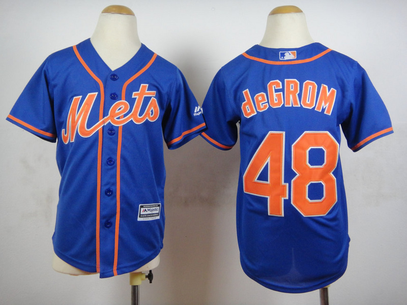 Mets 48 Jacob deGrom Blue Youth New Cool Base Jersey