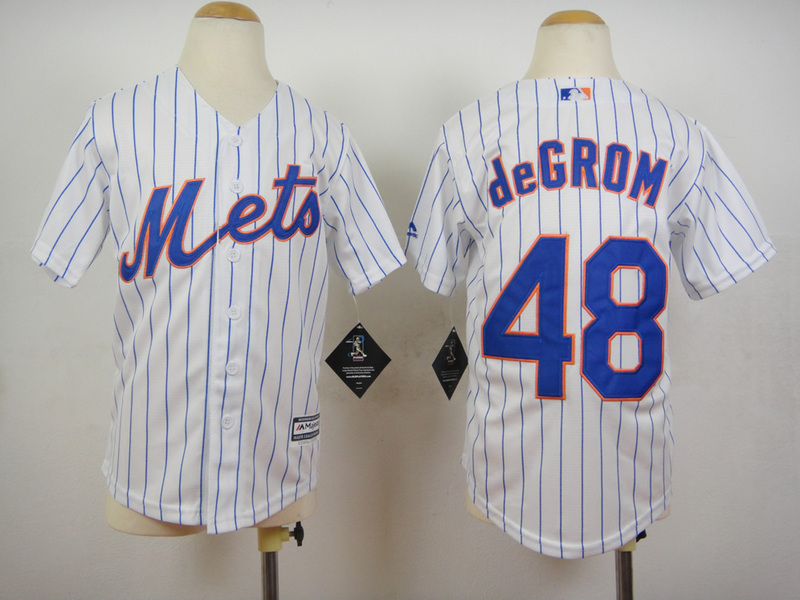 Mets 48 Jacob deGrom White Youth New Cool Base Jersey