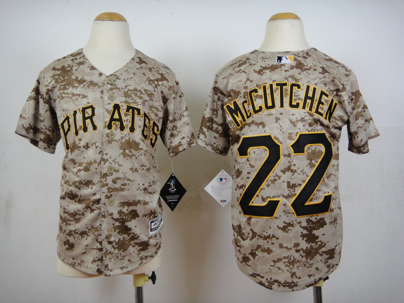 Pirates 22 Andrew McCutchen Camo Youth New Cool Base Jersey