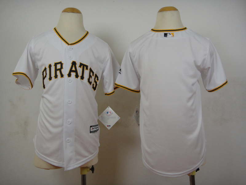 Pirates Blank White Youth New Cool Base Jersey