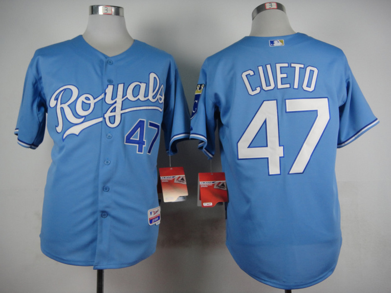 Royals 47 Johnny Cueto Light Blue 1985 Turn Back The Clock Jersey