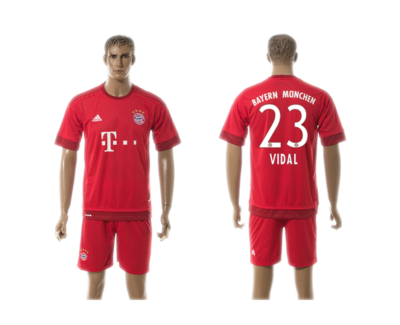 2015-16 Bayern Munchen 23 VIDAL Home Jersey
