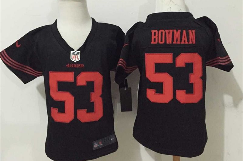 Nike 49ers 53 NaVorro Bowman Black Toddler Game Jersey