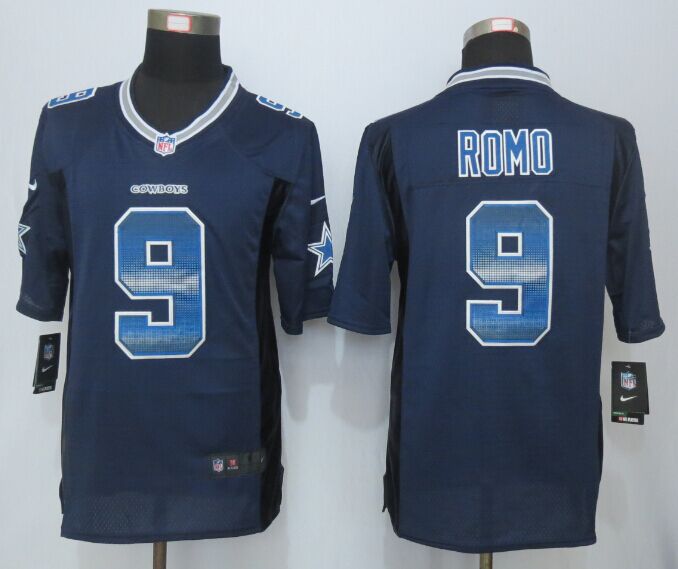 Nike Cowboys 9 Tony Romo Blue Pro Line Fashion Strobe Jersey