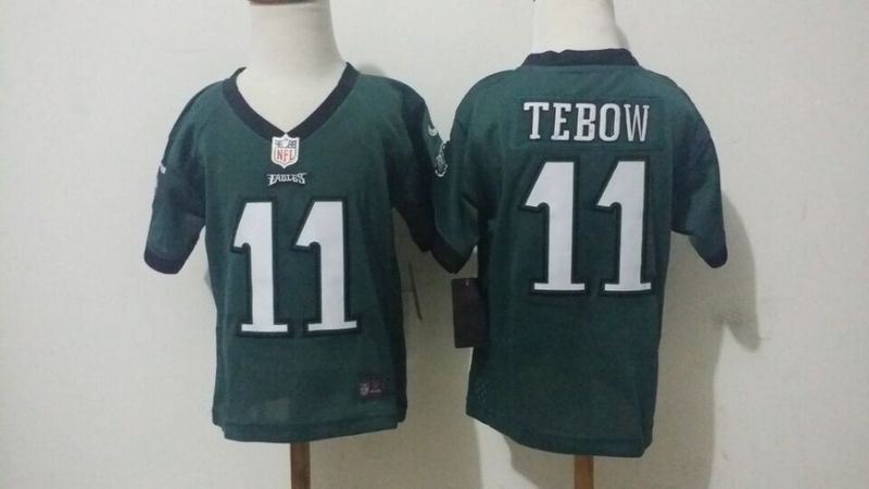 Nike Eagles 11 Tim Tebow Green Toddler Game Jersey