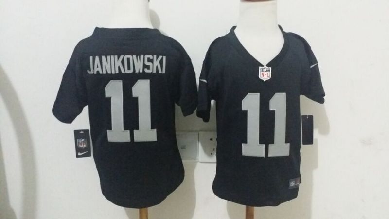 Nike Raiders 11 Sebastian Janikowski Black Toddler Game Jersey - Click Image to Close