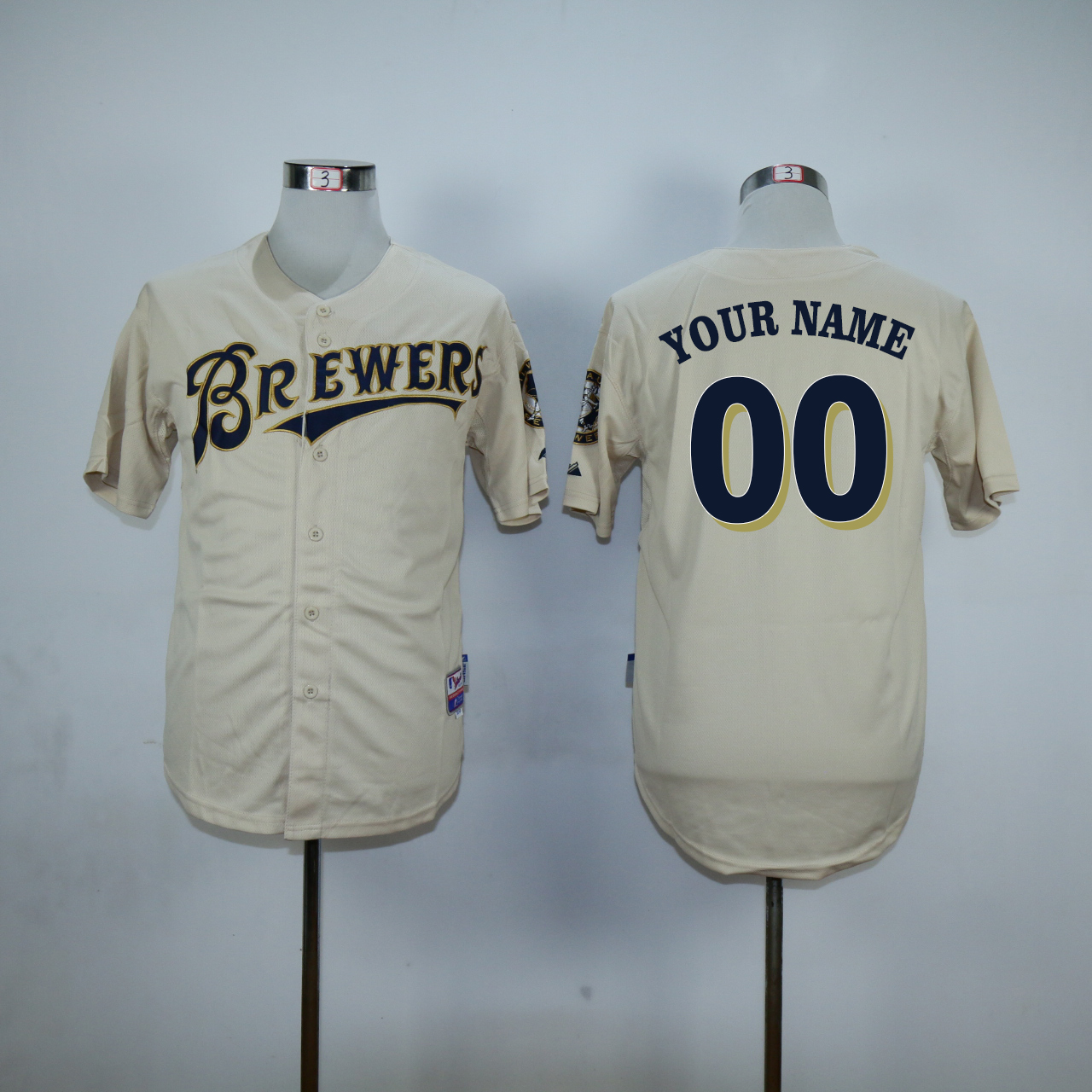 Brewers Cream Customized Men Cool Base Jersey - Click Image to Close