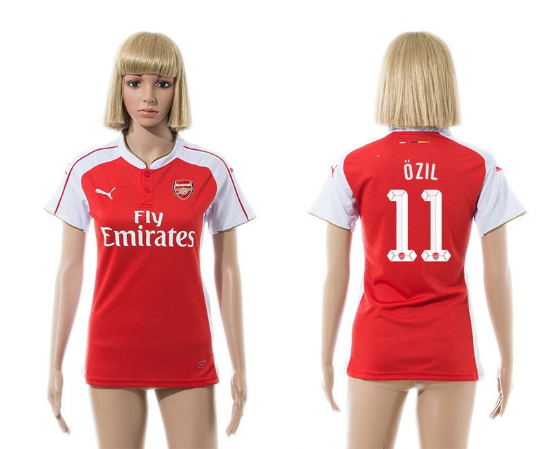 2015-16 Arsenal 11 OZIL Home Women Jersey