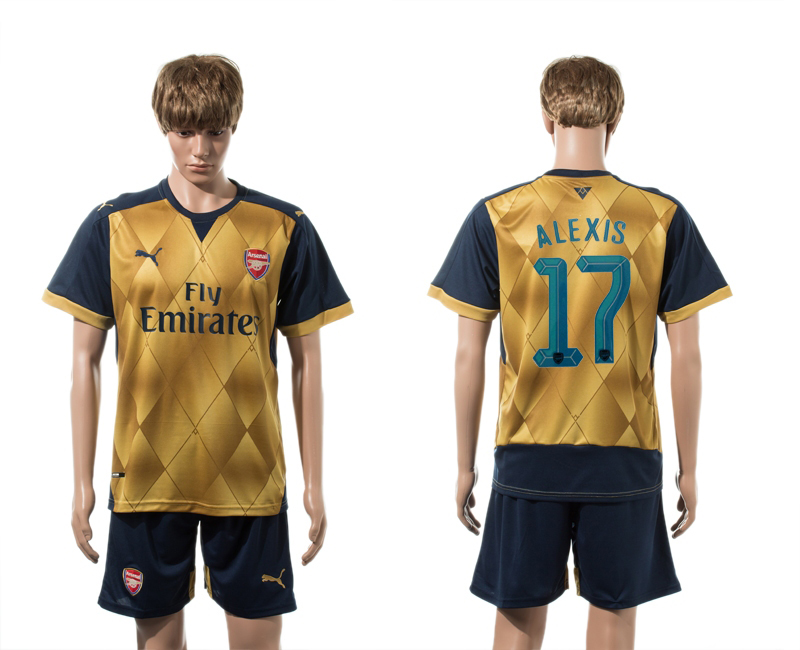 2015-16 Arsenal 17 ALEXIS Away UEFA Champions League Soccer Jersey