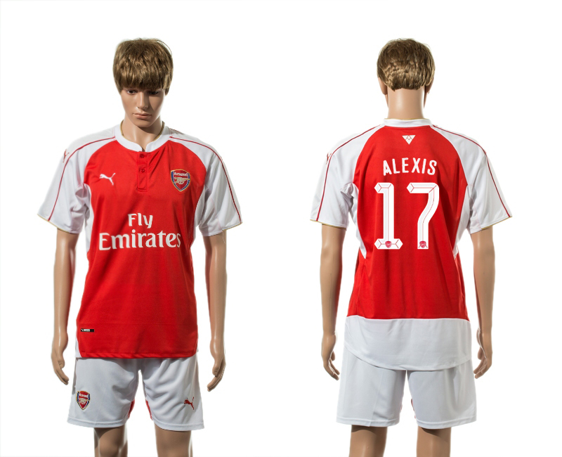 2015-16 Arsenal 17 ALEXIS Home UEFA Champions League Jersey