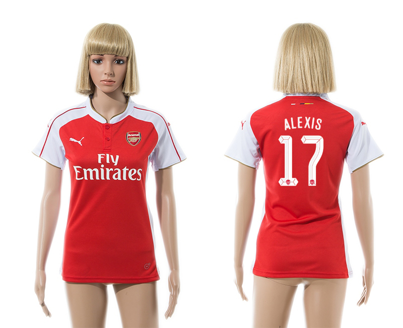 2015-16 Arsenal 17 ALEXIS Home Women Jersey